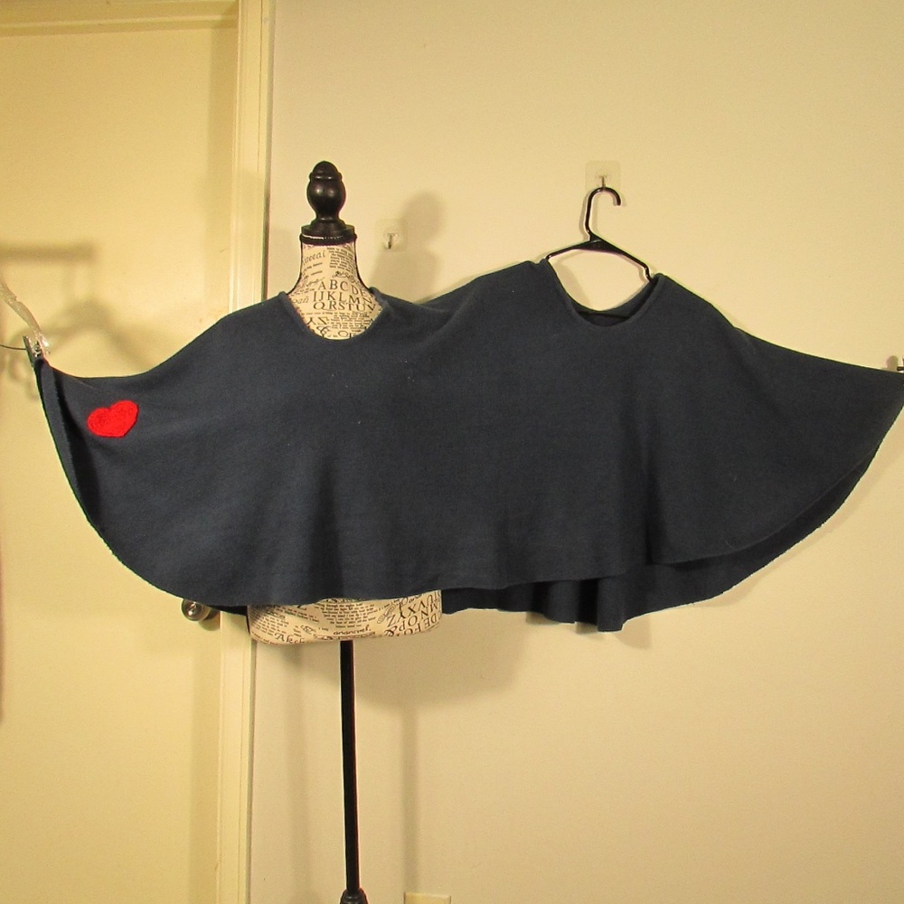 2 Headed Navy ❤️ Warm Festive Poncho